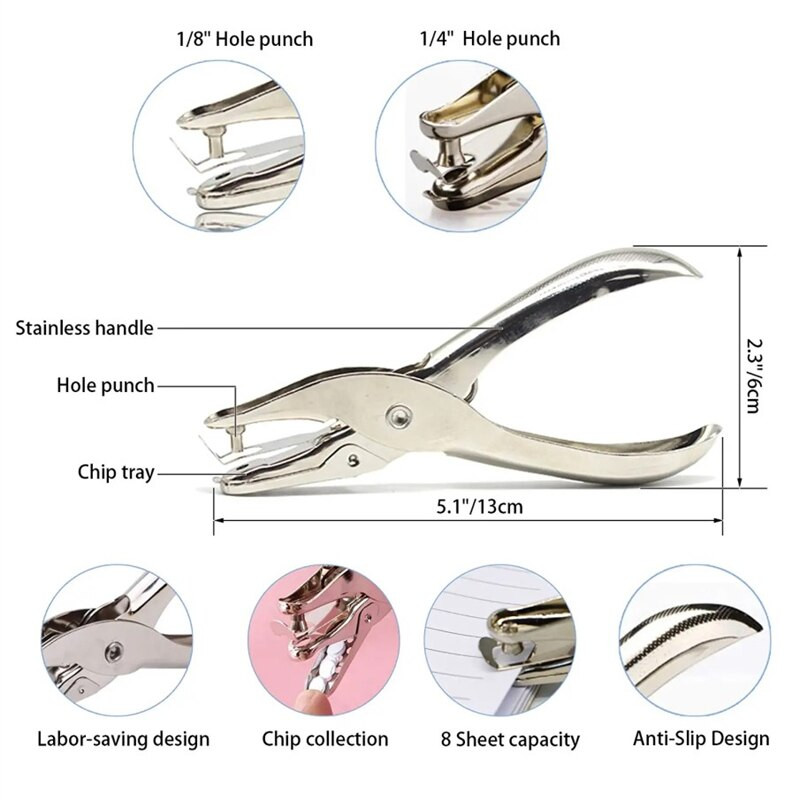 Universalus 6 mm namų rankinio dirželio siuvimo reikmenys Odinės laikrodžio juostos diržo įrankis Popieriaus perforavimo replės skylių perforavimo įrankis