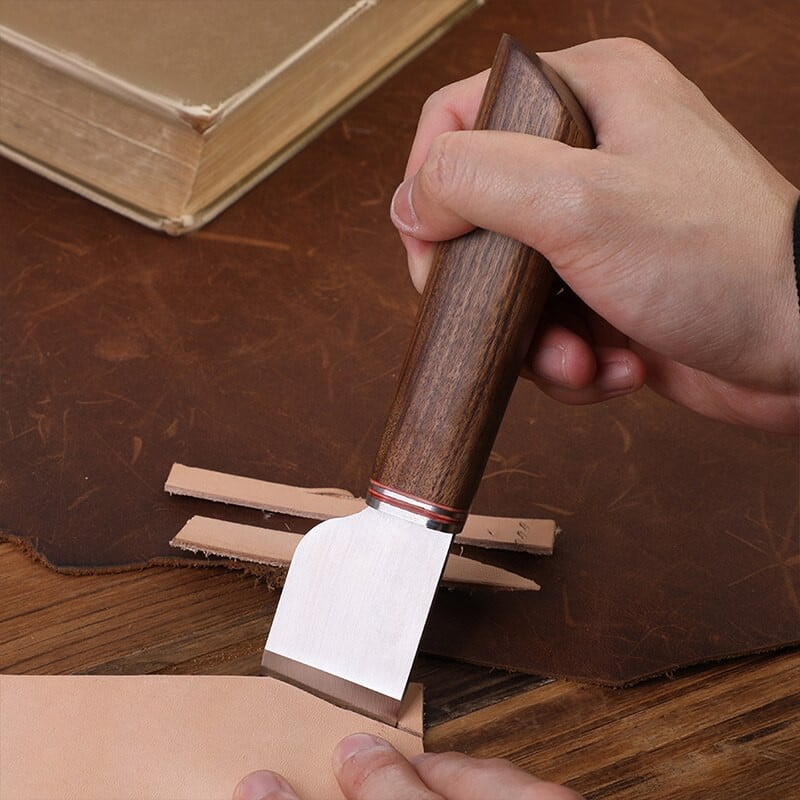 LMDZ profesionalus odos pjovimo peilio galandimo įrankis su medine rankena „pasidaryk pats“ įrankio saugos odinis kirpimo peilis