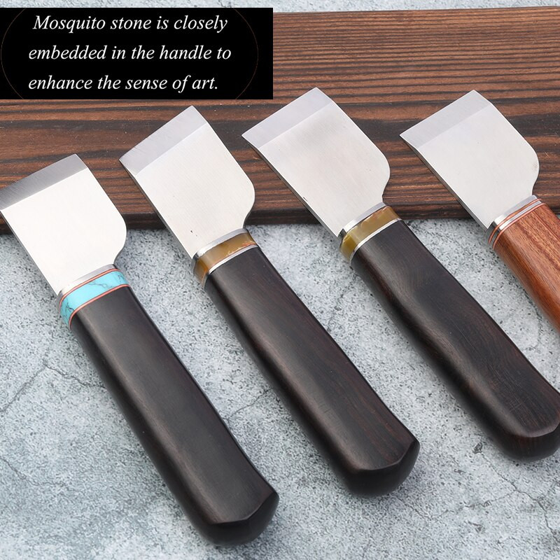 LMDZ profesionalus odos pjovimo peilio galandimo įrankis su medine rankena „pasidaryk pats“ įrankio saugos odinis kirpimo peilis