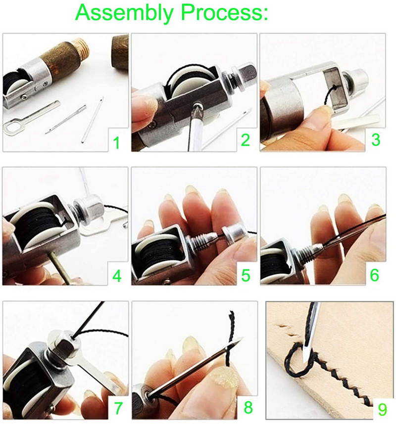 Šilo za šivanje kože Komplet konaca Ručni šivaći stroj Speedy Stitcher Leather Craft Šivanje Postolar Alat za popravak platna