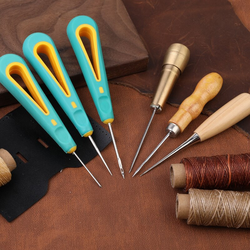 Σετ εργαλείων ραπτικής KAOBUY Μεγάλο κερωμένο νήμα Δερμάτινο σουβλί ραπτικής για DIY Δερμάτινα Παπούτσια Παπούτσια Τσάντες Επισκευή ραφής