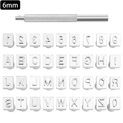 Metalo štampavimo rinkinys PunchTool Skaičių Raidė Abėcėlė Antspaudai Įrankiai Sidabrinis metalo odos logotipo antspaudų rinkinys