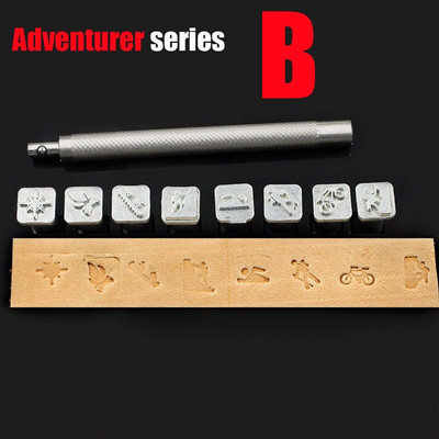 8 bucăți/set set de ștampile din piele lucrate manual sculptură, imprimare, instrumente de cusut, bricolaj, sigiliu din piele, metal, sculptură în lemn, set de instrumente de imprimare