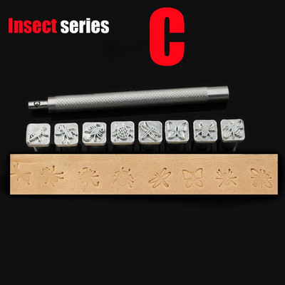 8 bucăți/set set de ștampile din piele lucrate manual sculptură, imprimare, instrumente de cusut, bricolaj, sigiliu din piele, metal, sculptură în lemn, set de instrumente de imprimare