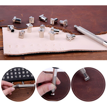 Nonvor 36Pcs/Σετ Alphabet Leather Stamper Set Steel Punch Metal Leather Punching Tools for DIY Leather Craft Tools