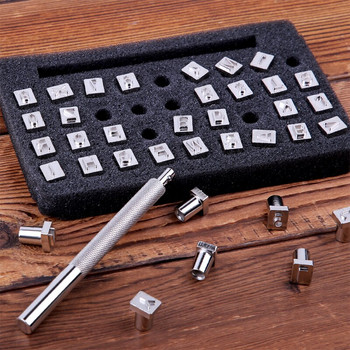 Nonvor 36Pcs/Set Alphabet Letter Leather Stamper Set Steel Punch Metal Leather Punching Tools For DIY Leather Craft Tools