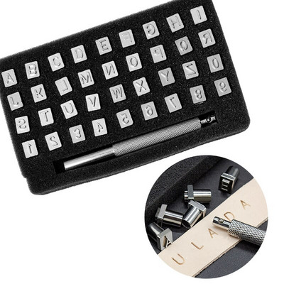 Nonvor 36Pcs/Σετ Alphabet Leather Stamper Set Steel Punch Metal Leather Punching Tools for DIY Leather Craft Tools