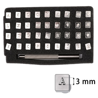 Nonvor 36 tk / komplekt tähestikuline kiri, nahast templikomplekt