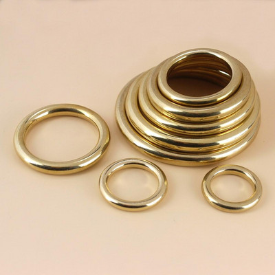 Масивен месингов лят О-пръстен Безшевна кръгла катарама за ремъци Кожена занаятчийска чанта Каишка за колан Яка за домашни любимци Високо качество