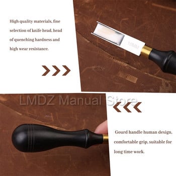 LMDZ широка шпатула 4/6/8/10 mm Leather Craft Edge Beveler Skiving Beveling Knife DIY Shallow Skiving Trimming Edge Режещ инструмент