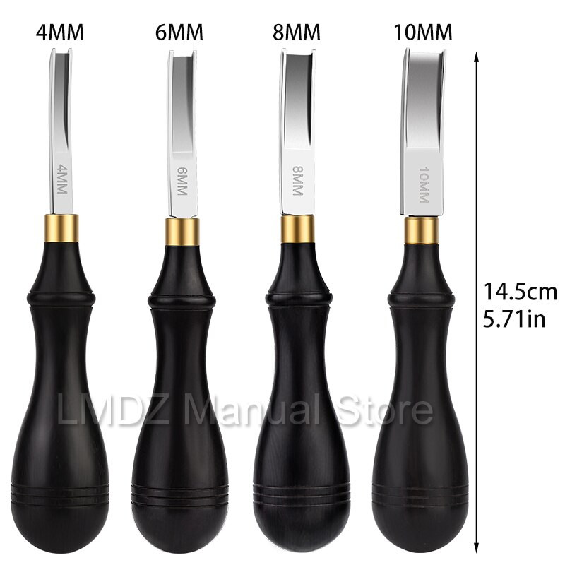 LMDZ široka lopatica 4/6/8/10 mm Alat za rezanje rubova za rezanje kožnih rubova Skiving Nož za rezanje DIY plitko ljuštenje Alat za rezanje rubova