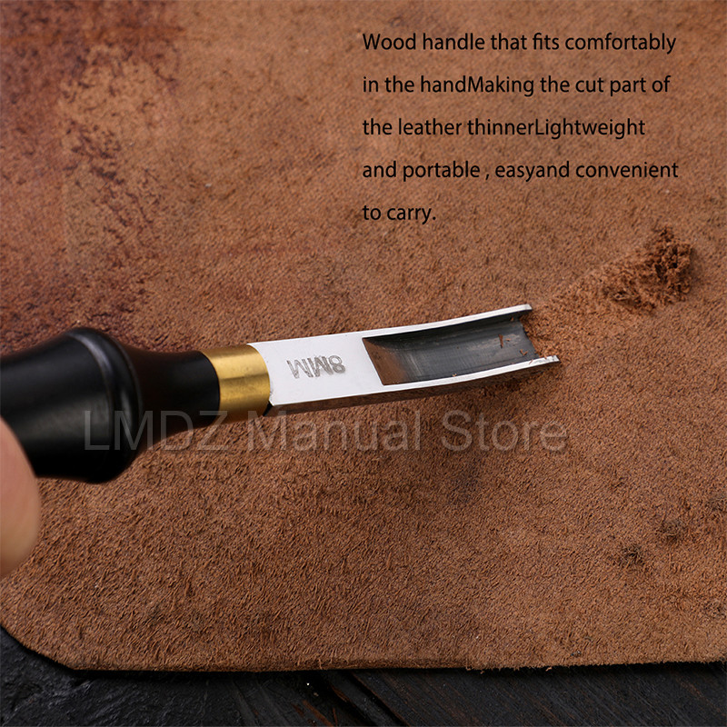 LMDZ široka lopatica 4/6/8/10 mm Alat za rezanje rubova za rezanje kožnih rubova Skiving Nož za rezanje DIY plitko ljuštenje Alat za rezanje rubova