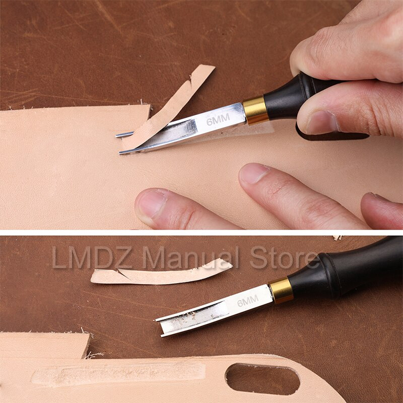 LMDZ široka lopatica 4/6/8/10 mm Alat za rezanje rubova za rezanje kožnih rubova Skiving Nož za rezanje DIY plitko ljuštenje Alat za rezanje rubova