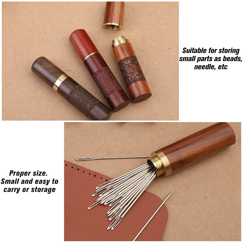 LMDZ õmblusnõelad puidust karbi konteineri hoidja pudeli konteineri nõela pudeli sandlipuust nõelahoidja näputöö meisterdamise tööriist