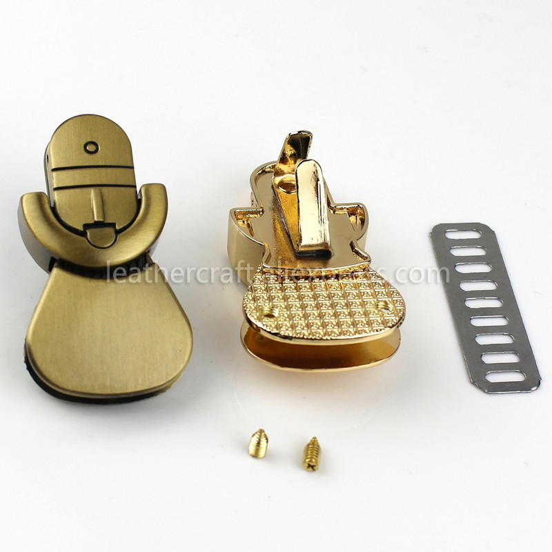 1x Geantă metalică Închizătoare de blocare cu limbă Închidere cu apăsare Închidere Catarame de prindere Artizanat din piele Geantă pentru femei Poșetă Accesorii 1-15/16"