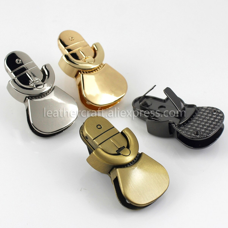1x Geantă metalică Închizătoare de blocare cu limbă Închidere cu apăsare Închidere Catarame de prindere Artizanat din piele Geantă pentru femei Poșetă Accesorii 1-15/16"