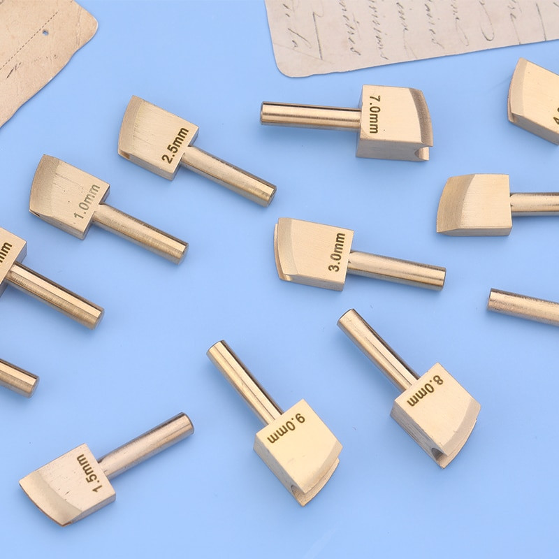 LMDZ 1 tk nahast serva kuumtöötlusega messingist vasest pea söövimisjoon servapressiga külgmine raudraam DIY käsitsi valmistatud nahast käsitöötööriist