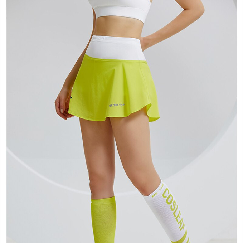 Γυναικεία φούστα με διπλό στρώμα με ψηλόμεσο δίχτυ τσέπη Αθλητικά φούστες γκολφ τένις Fitness Αθλητικό τρέξιμο κοντό αθλητικό σκόρτ προπόνησης