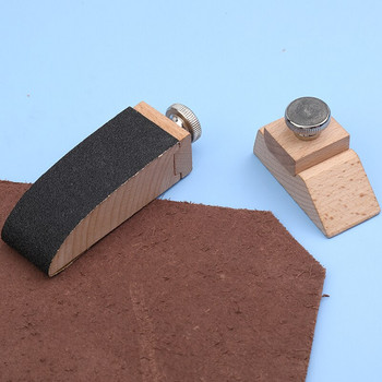 LMDZ DIY Leather Craft Edge Tool Буков блок Ръчно изработен кожен издръжлив дъбен инструмент Дървени ръбове за шлифоване на шкурка Обработка