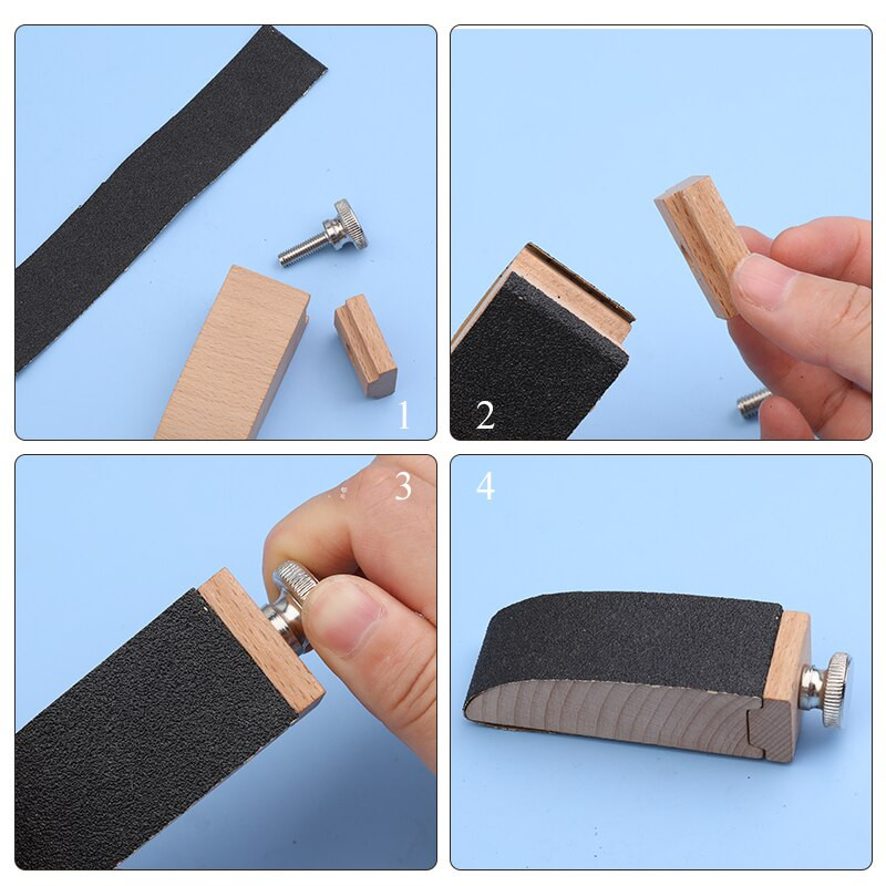 LMDZ DIY Leather Craft Edge Tool Beech Block Χειροποίητο δέρμα ανθεκτικό μαυρισμένο εργαλείο Επεξεργασία γυαλόχαρτου λείανσης ξύλινων άκρων