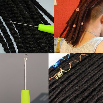 LMDZ 8 PCS Перука Комплект игли за плетене на една кука Dreadlock Кука за плетене на една кука Hair Weave Игла Килими Изработка на ремонт Инструмент Куки Игла Braid Craft