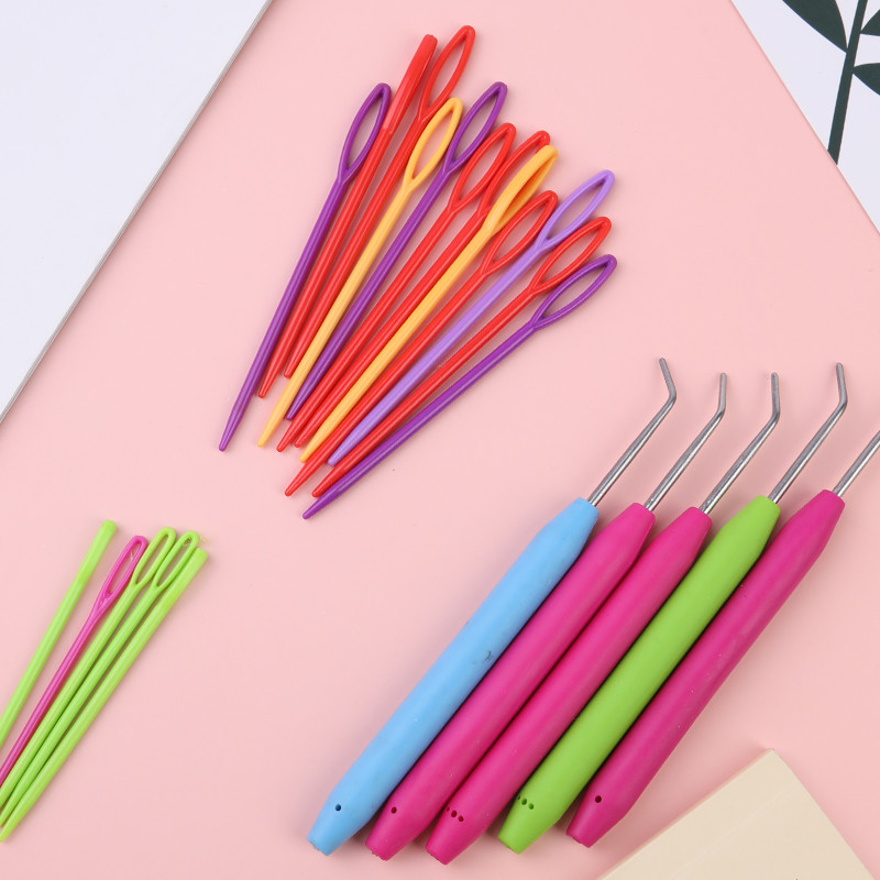 Set de cârlige pentru tricotat Nonvor Loom 6 buc. Cârlig pentru țesut de tricotat cu 6 buc. Ace de tricotat din plastic Kit de cârlige pentru ace de croșetat Culoare aleatorie