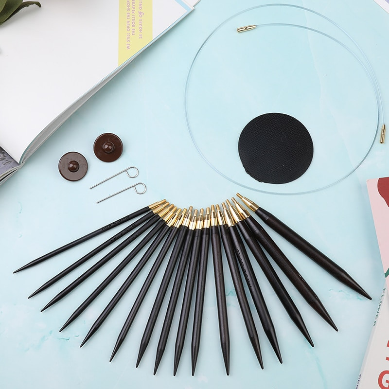 MIUSIE Ace circulare de tricotat din lemn de santal Ace de țesut croșetat Instrumente de acut Lână Fire de bumbac Accesorii pentru tricotat DIY Ofertă caldă