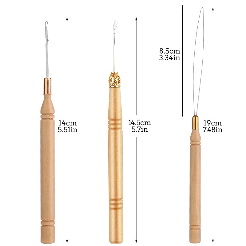 Nonvor heklana kuka perika set igala za heklanje kosa pletena igla tepisi izrada alata za popravak mikro pletenica alati alati za šivanje