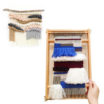 Направи си сам WoodenKnitting Machine WeavingFrame DIY Knitted Toys Wool WeavingHandcraft Домакински дървени инструменти за плетене