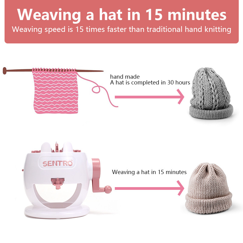 SENTRO 22 adatas adāmmašīnas, viedās aušanas adīšanas stelles, adīšanas dēļu rotācijas mašīna pieaugušajiem un bērniem šalles/cepures