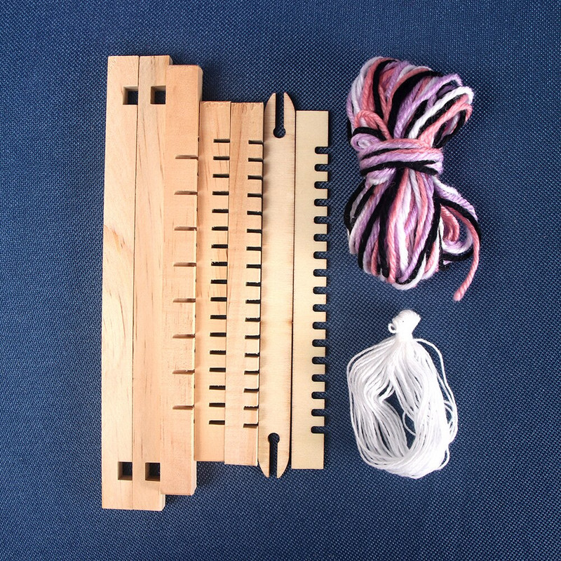 Puidust kudumismasin DIY mini kangastelgede kerimismasin villane kudumismasin lastele loomingulised käsitsi valmistatud lõnga kudumisriistad