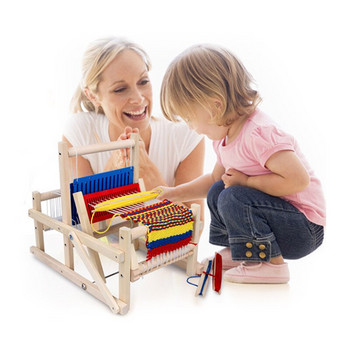 Παιδικός αργαλειός Mini Spinning Πλεκτομηχανή Χειροποίητο diy Κατασκευή Νημάτων Ύφανσης Σπίτι Εκπαιδευτικά παιχνίδια για ενήλικες μαθητές