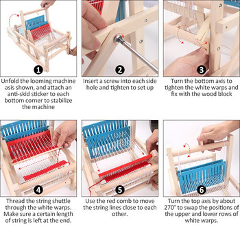 Детски стан Мини въртяща се машина за плетене Ръчно изработена направи си сам Изработка на прежди Тъкане Домашни възрастни Ученици Образователни играчки