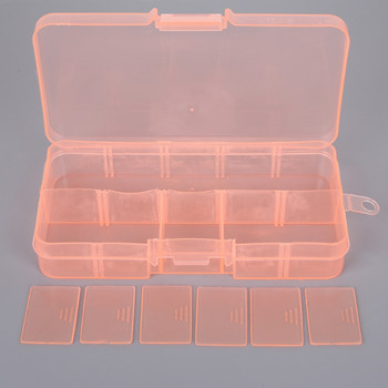 Πολύχρωμο 10 πλέγμα ρυθμιζόμενο διαφανές πλαστικό κουτί αποθήκευσης για μικρά εξαρτήματα εργαλείων ραπτικής θήκη οργάνωσης κουμπιών κουτί χάντρες