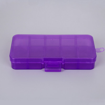 Πολύχρωμο 10 πλέγμα ρυθμιζόμενο διαφανές πλαστικό κουτί αποθήκευσης για μικρά εξαρτήματα εργαλείων ραπτικής θήκη οργάνωσης κουμπιών κουτί χάντρες