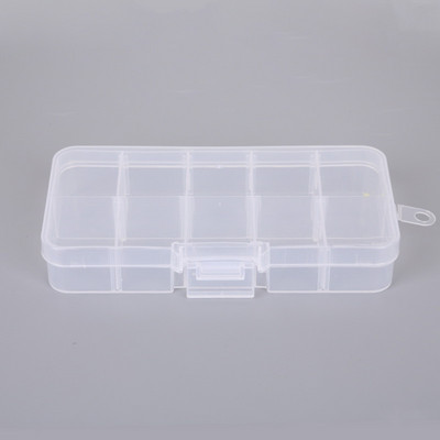 Πολύχρωμο 10 πλέγμα ρυθμιζόμενο διαφανές πλαστικό κουτί αποθήκευσης για μικρά εξαρτήματα εργαλείων ραπτικής θήκη οργάνωσης κουμπιών κουτί χάντρες