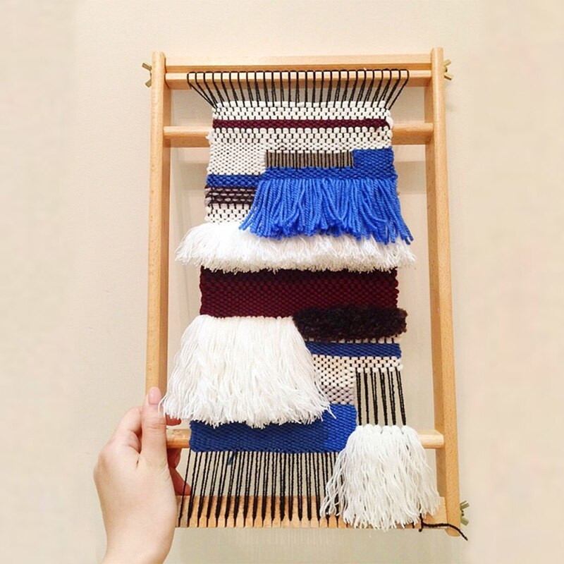 DIY Loom Creative Pieaugušo vilnas adīšanas mašīna Bērnu ar rokām darināta diy izgatavošana Vilnas piekarināmā gobelēna dzijas adīšanas rīks