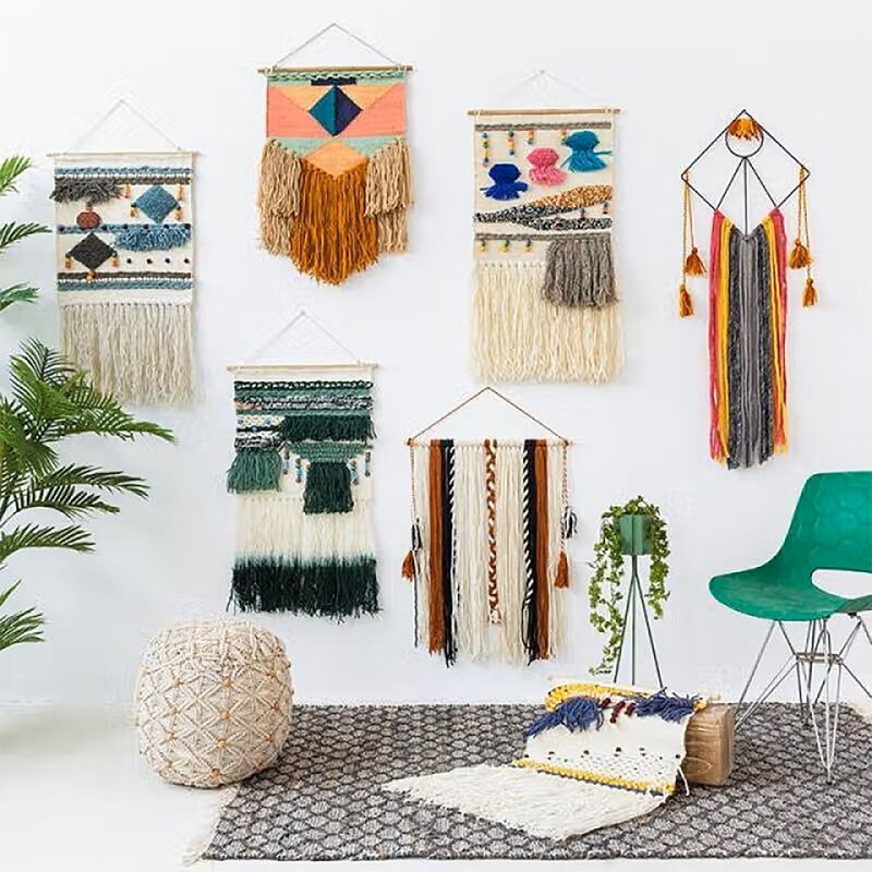 DIY Loom Creative Pieaugušo vilnas adīšanas mašīna Bērnu ar rokām darināta diy izgatavošana Vilnas piekarināmā gobelēna dzijas adīšanas rīks