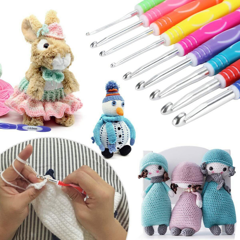 68 vnt. nėrimo rinkiniai pradedantiesiems Spalvingas nėrimo kabliukų rinkinys su dėklo rulonais siūlais „pasidaryk pats“ mezgimo reikmenys, mezgimo pradžios rinkinys