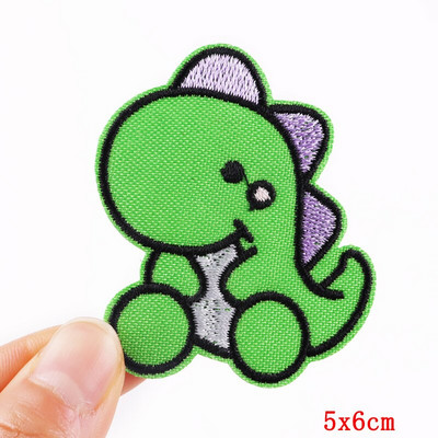 Dinozaur din desene animate Patch-uri pentru îmbrăcăminte Patch-uri termoadezive Petice drăguț cu animale de călcat pe broderie Patch-uri pe haine Aplicații