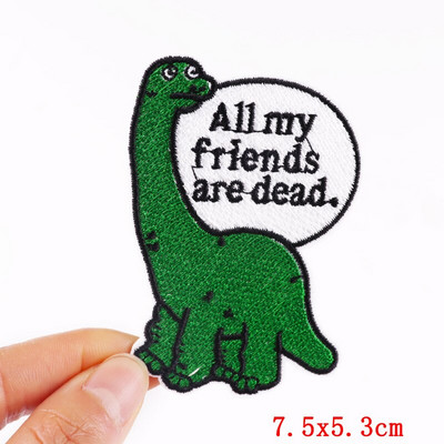 Dinozaur din desene animate Patch-uri pentru îmbrăcăminte Patch-uri termoadezive Petice drăguț cu animale de călcat pe broderie Patch-uri pe haine Aplicații