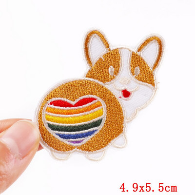 Dinozaur din desene animate Patch-uri pentru îmbrăcăminte Patch-uri termoadezive Petice drăguț cu animale de călcat pe broderie Patch-uri pe haine Aplicații