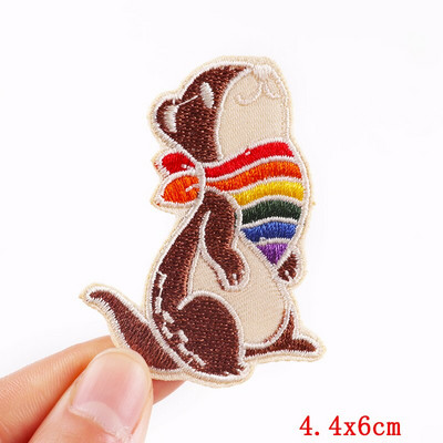 Dinozaur din desene animate Patch-uri pentru îmbrăcăminte Patch-uri termoadezive Petice drăguț cu animale de călcat pe broderie Patch-uri pe haine Aplicații