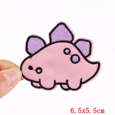 Dinozaur din desene animate Patch-uri pentru îmbrăcăminte Patch-uri termoadezive Petice drăguț cu animale de călcat pe broderie Patch-uri pe haine Aplicații