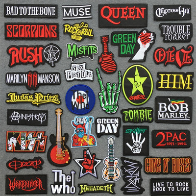 MUSIC BAND Embroidered Patches on Clothes Stickers DIY Ironing Appliques Patches for Clothing Jacket Jeans Rock Stripes