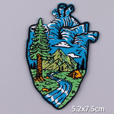 Pulaqi Mountain Waves plaaster rõivastele Loodusreisid plaastrid riietel DIY Camping sulav plaaster Applqiue tikitud plaastrid