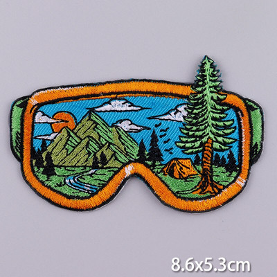 Pulaqi Mountain Waves plaaster rõivastele Loodusreisid plaastrid riietel DIY Camping sulav plaaster Applqiue tikitud plaastrid