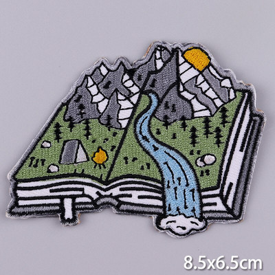 Pulaqi Mountain Waves plaaster rõivastele Loodusreisid plaastrid riietel DIY Camping sulav plaaster Applqiue tikitud plaastrid