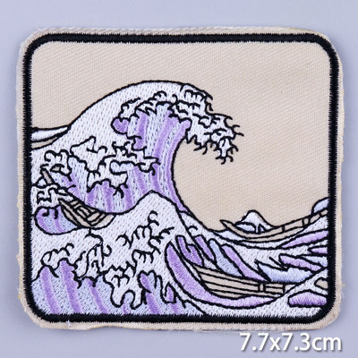 Pulaqi Mountain Waves plaaster rõivastele Loodusreisid plaastrid riietel DIY Camping sulav plaaster Applqiue tikitud plaastrid