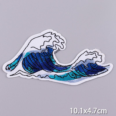 Pulaqi Mountain Waves Patch For Clothing Nature Travel Patches on Clothes Направи си сам Къмпинг Fusible Patch Applqiue Бродирани Pacthes